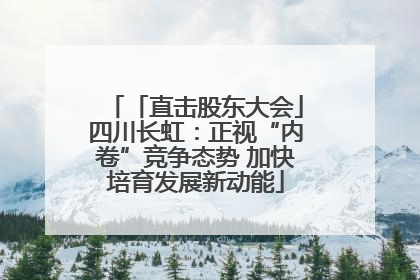 「直击股东大会」四川长虹：正视“内卷”竞争态势 加快培育发展新动能