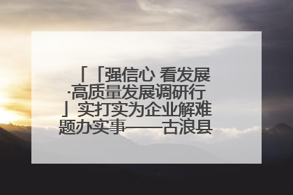 「强信心 看发展·高质量发展调研行」实打实为企业解难题办实事——古浪县优化营商环境助力企业高质量发展见闻