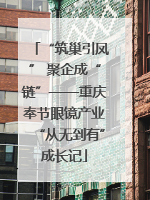 “筑巢引凤” 聚企成“链”——重庆奉节眼镜产业“从无到有”成长记