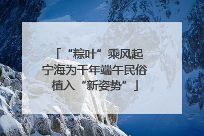 “粽叶”乘风起 宁海为千年端午民俗植入“新姿势”