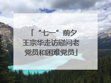 “七一”前夕 王宗华走访慰问老党员和困难党员