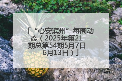 “心安滨州”每周动态（2025年第21期总第54期5月7日—6月13日）