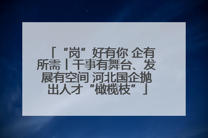 “岗”好有你 企有所需丨干事有舞台、发展有空间 河北国企抛出人才“橄榄枝”