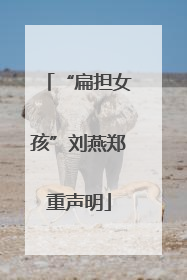 “扁担女孩”刘燕郑重声明