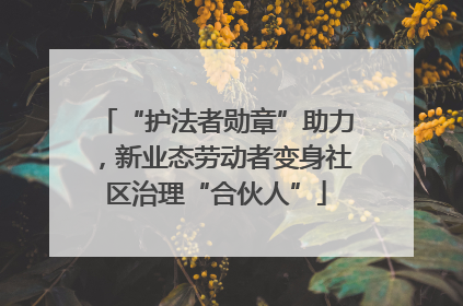 “护法者勋章”助力，新业态劳动者变身社区治理“合伙人”