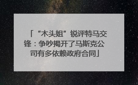 “木头姐”锐评特马交锋：争吵揭开了马斯克公司有多依赖政府合同