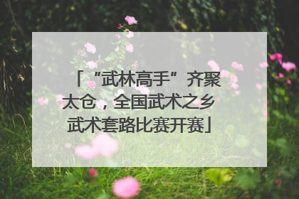 “武林高手”齐聚太仓，全国武术之乡武术套路比赛开赛