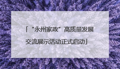 “永州家政”高质量发展交流展示活动正式启动