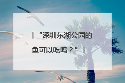 “深圳东湖公园的鱼可以吃吗？”