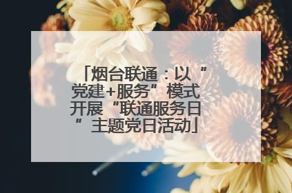 烟台联通：以“党建+服务”模式开展“联通服务日”主题党日活动