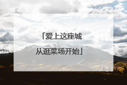爱上这座城 从逛菜场开始