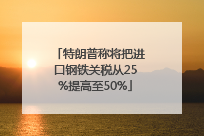 特朗普称将把进口钢铁关税从25%提高至50%