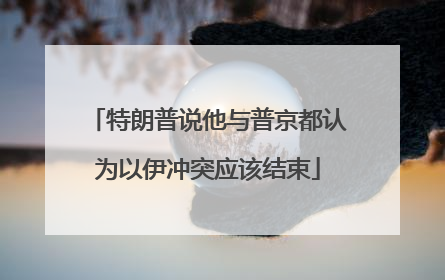 特朗普说他与普京都认为以伊冲突应该结束