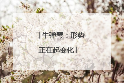 牛弹琴：形势正在起变化