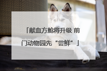 献血方舱将升级 前门动物园先“尝鲜”