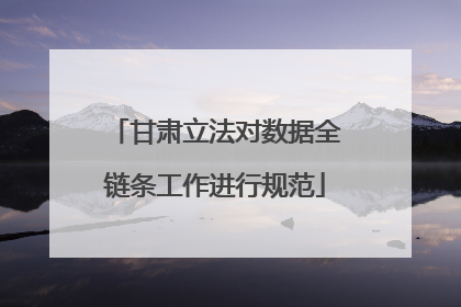 甘肃立法对数据全链条工作进行规范
