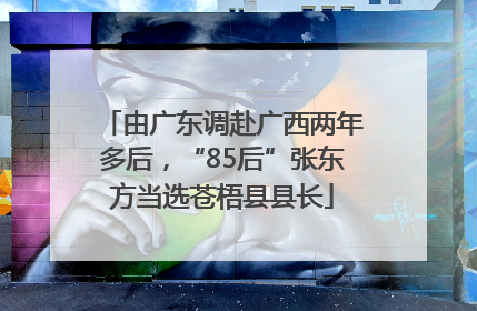 由广东调赴广西两年多后，“85后”张东方当选苍梧县县长