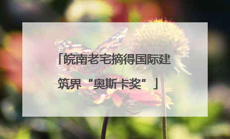 皖南老宅摘得国际建筑界“奥斯卡奖”