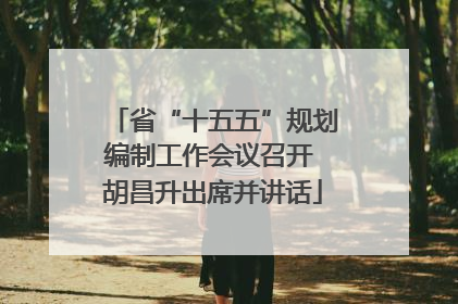 省“十五五”规划编制工作会议召开 胡昌升出席并讲话