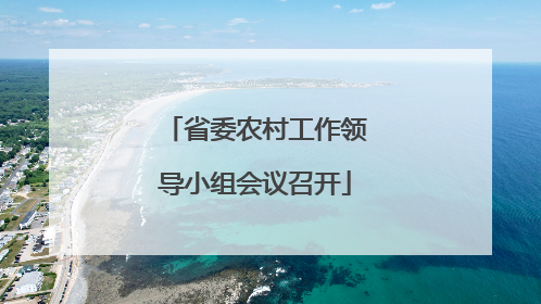 省委农村工作领导小组会议召开
