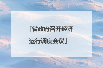 省政府召开经济运行调度会议