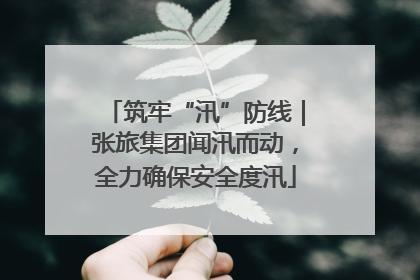 筑牢“汛”防线｜张旅集团闻汛而动，全力确保安全度汛