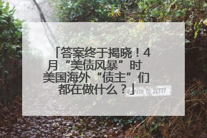 答案终于揭晓！4月“美债风暴”时 美国海外“债主”们都在做什么？