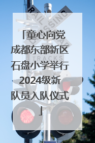 童心向党 成都东部新区石盘小学举行2024级新队员入队仪式