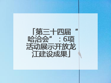 第三十四届“哈洽会”：6项活动展示开放龙江建设成果