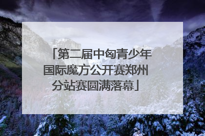 第二届中匈青少年国际魔方公开赛郑州分站赛圆满落幕