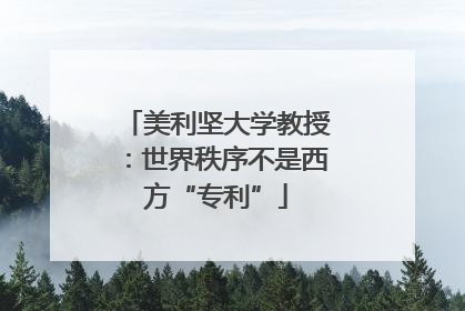 美利坚大学教授：世界秩序不是西方“专利”