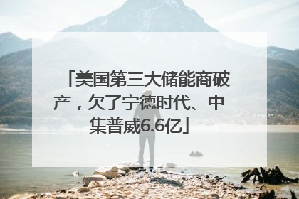美国第三大储能商破产，欠了宁德时代、中集普威6.6亿