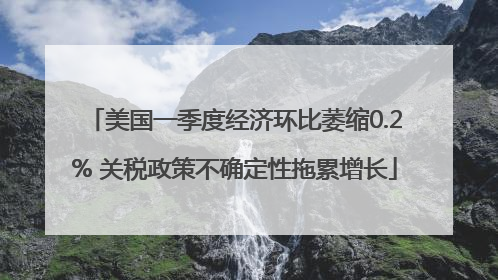 美国一季度经济环比萎缩0.2% 关税政策不确定性拖累增长