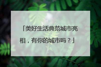 美好生活典范城市亮相，有你的城市吗？