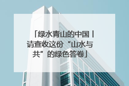 绿水青山的中国丨请查收这份“山水与共”的绿色答卷