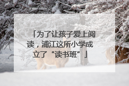 为了让孩子爱上阅读，浦江这所小学成立了“读书班”
