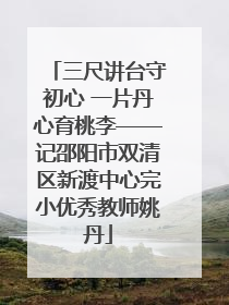 三尺讲台守初心 一片丹心育桃李——记邵阳市双清区新渡中心完小优秀教师姚丹