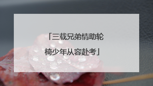 三载兄弟情助轮椅少年从容赴考