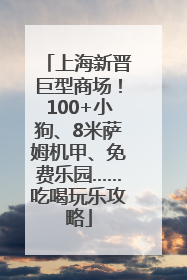上海新晋巨型商场！100+小狗、8米萨姆机甲、免费乐园……吃喝玩乐攻略