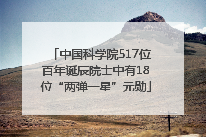 中国科学院517位百年诞辰院士中有18位“两弹一星”元勋