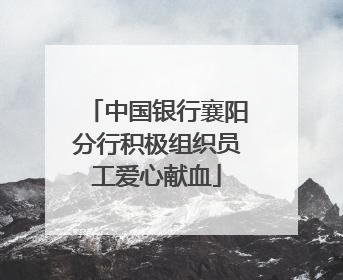 中国银行襄阳分行积极组织员工爱心献血