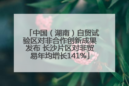 中国（湖南）自贸试验区对非合作创新成果发布 长沙片区对非贸易年均增长141%