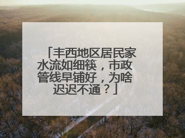 丰西地区居民家水流如细筷，市政管线早铺好，为啥迟迟不通？