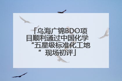 乌海广锦BDO项目顺利通过中国化学“五星级标准化工地”现场初评