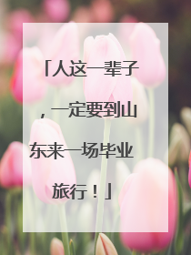人这一辈子，一定要到山东来一场毕业旅行！
