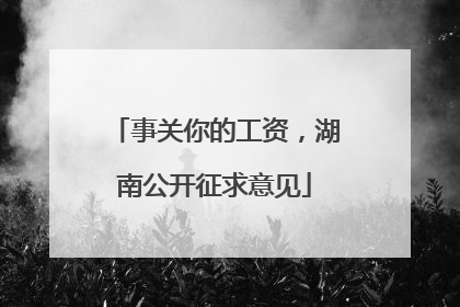事关你的工资，湖南公开征求意见