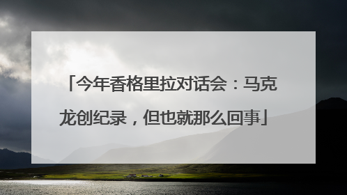 今年香格里拉对话会：马克龙创纪录，但也就那么回事