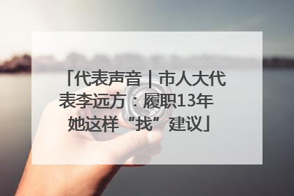 代表声音｜市人大代表李远方：履职13年 她这样“找”建议