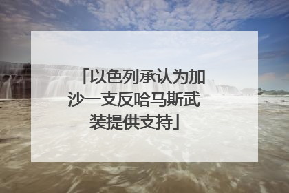 以色列承认为加沙一支反哈马斯武装提供支持