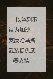 以色列承认为加沙一支反哈马斯武装提供武器支持